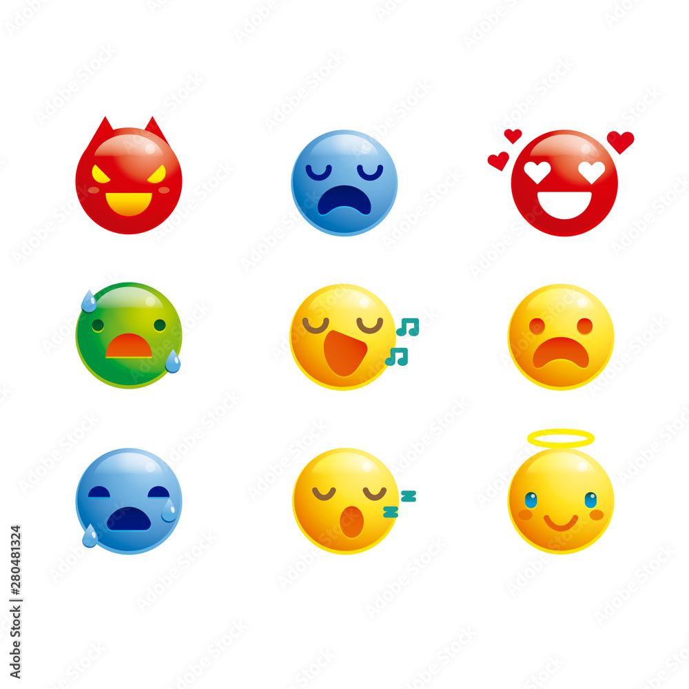 Set de lindos y emotivos emojis Set de lindos y emotivos emojis