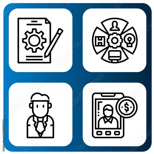 Set of management icons such as Job, Role, Businessman, Accounting , management