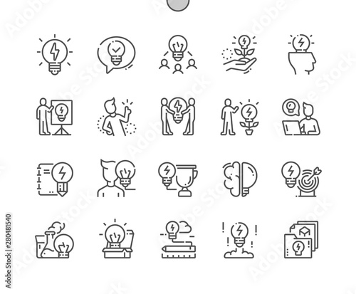 Idea Well-crafted Pixel Perfect Vector Thin Line Icons 30 2x Grid for Web Graphics and Apps. Simple Minimal Pictogram