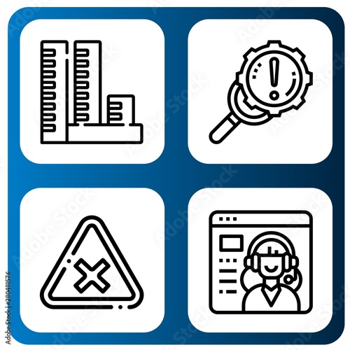 Set of problem icons such as Overpopulation, Error, Intersection, Service , problem