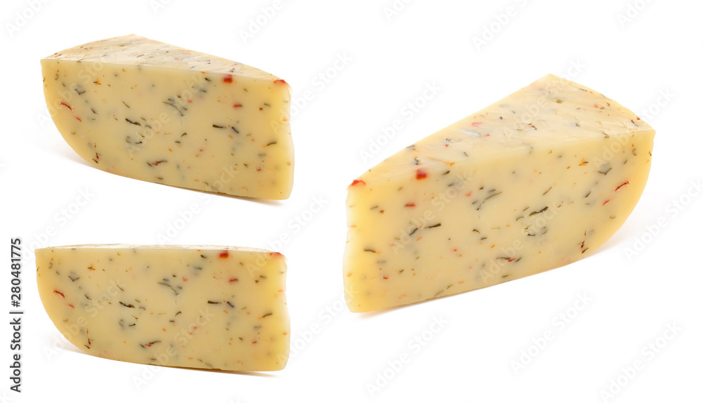 Set of delicious cheese on white background Set of delicious cheese on white background
