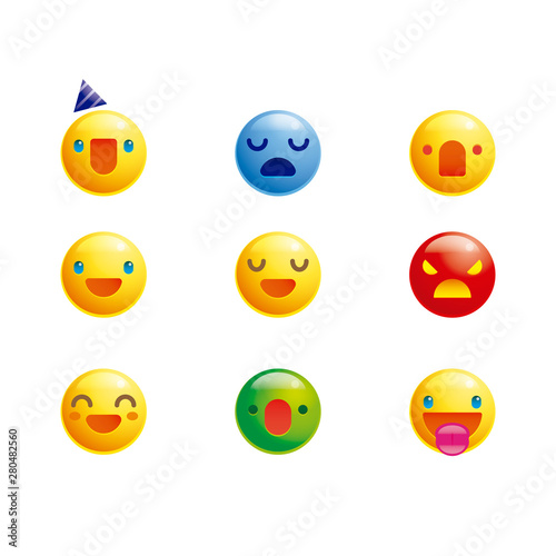 Set de lindos y emotivos emojis