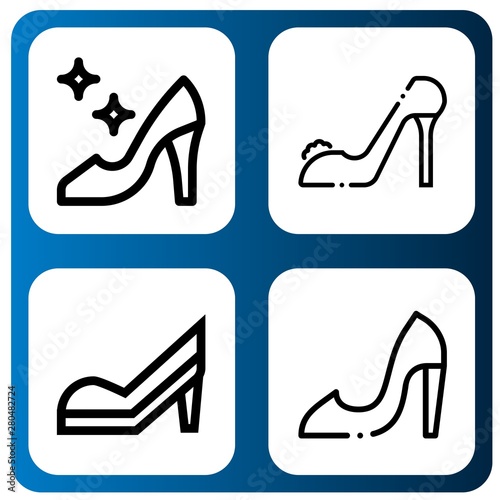 Set of heeled icons such as High heels   heeled