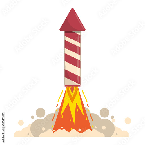 rocket firework gunpowder fire cartoon