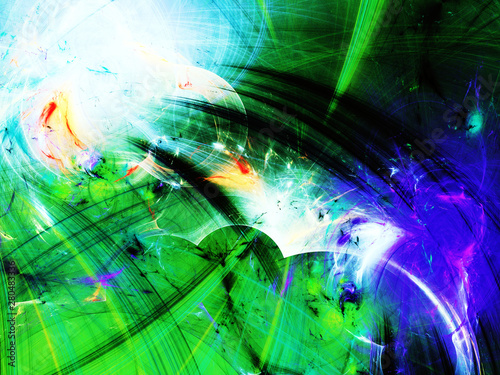 green abstract fractal background 3d rendering illustration © panzer25