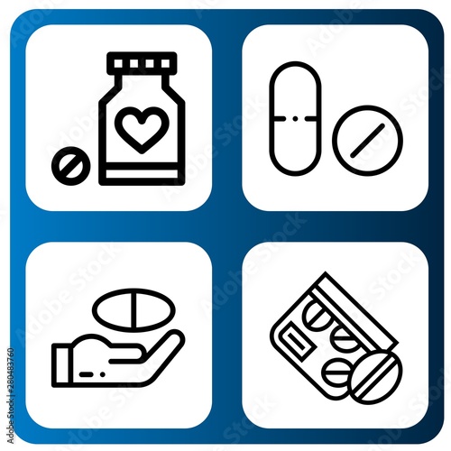 Set of aspirin icons such as Medicine, Drug , aspirin