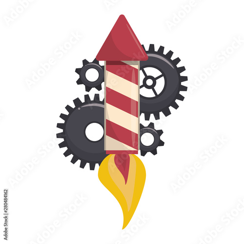 rocket firework gunpowder fire cartoon