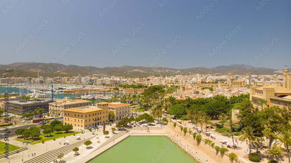 Cityscape. Aerial view of Palma city, Mallorca, Spain
