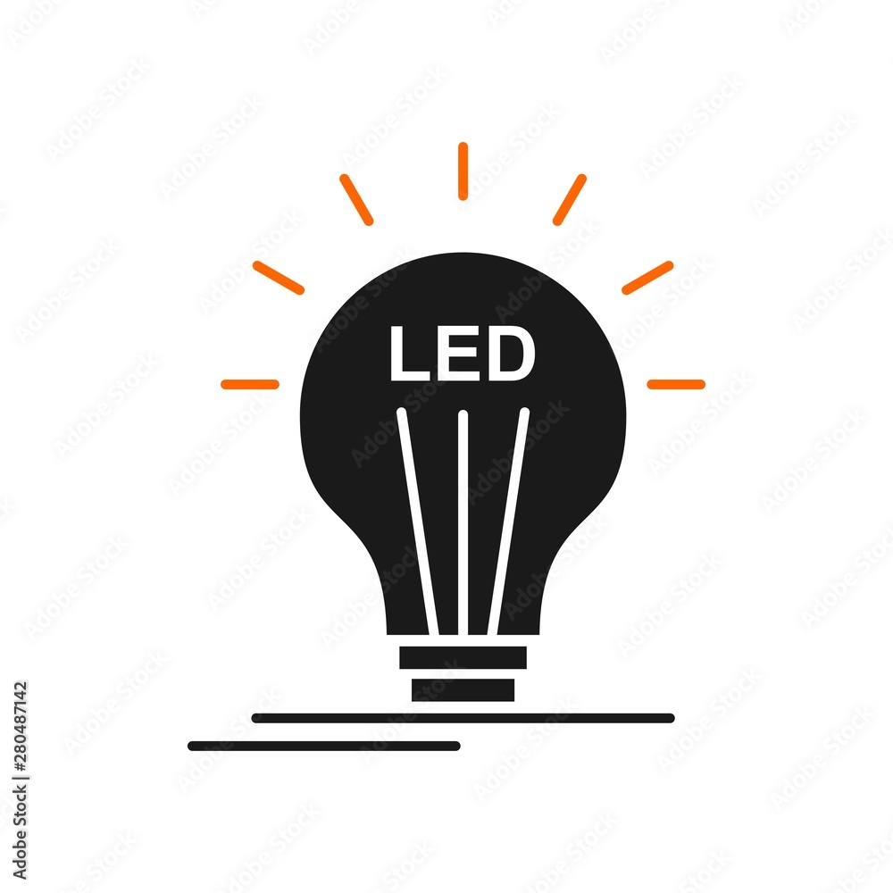 Led bulb icon for your project Led bulb icon for your project