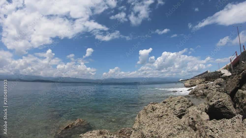 timelapse pantai 4k uses gopro hero 7 black. located in Donggala district, Central Sulawesi, Indonesia