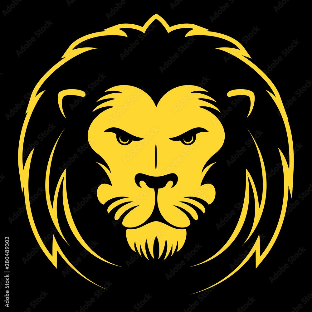 Fototapeta premium Lion face, lion head vector, logo design element.