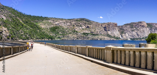 Wallpaper Mural Paved road on top of O'Shaughnessy Dam; Hetch Hetchy Reservoir visible on the right; Yosemite National Park; Hetch Hetchy Valley is a source of drinking water for San Francisco Bay area, California Torontodigital.ca