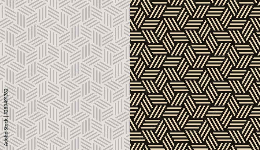 Set of seamless patterns. Abstract geometric background vector illustration
