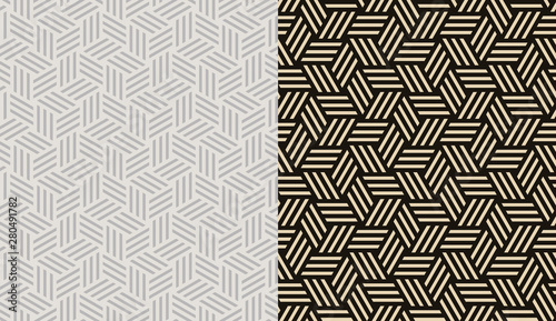 Set of seamless patterns. Abstract geometric background vector illustration