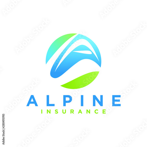 Alpine insurance modern logo design
