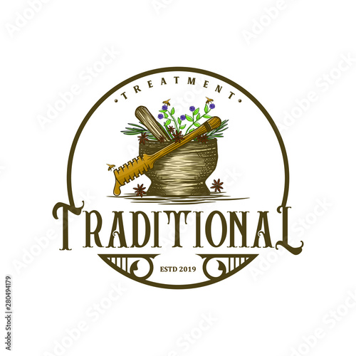 Vintage logo for traditional medicines