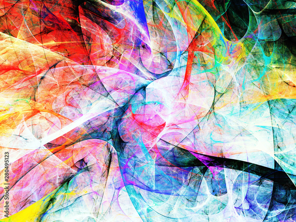 Fototapeta rainbow abstract fractal background 3d rendering illustration