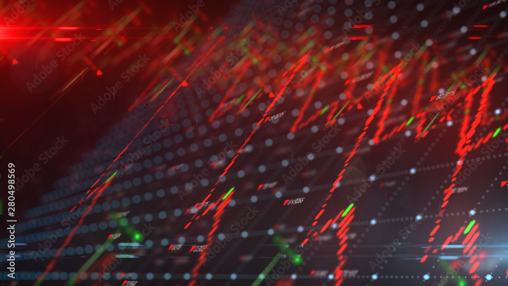 Global stock market price chart down investment trend graph - 3D illustration rendering Global stock market price chart down investment trend graph - 3D illustration rendering