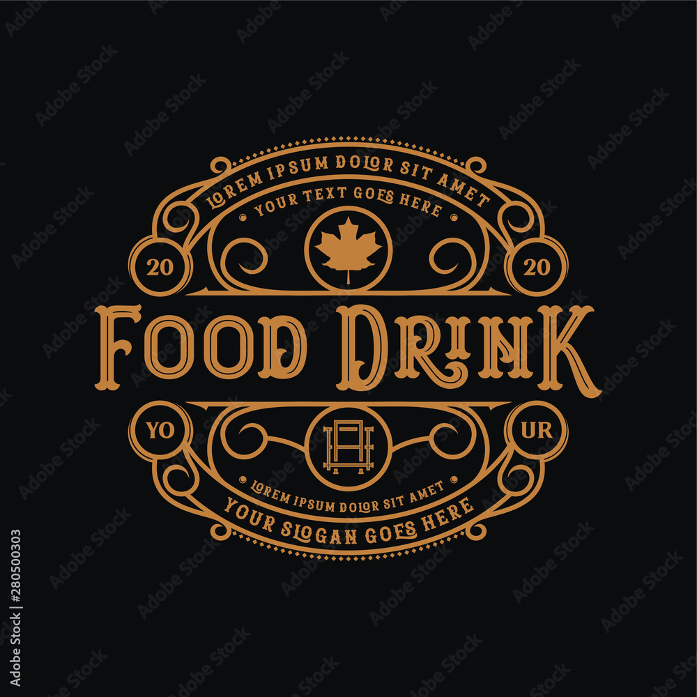 Food and drink logo design for brand label