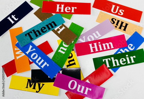word cards on white background