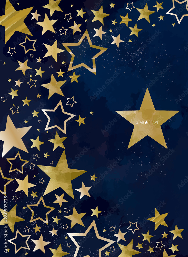 星空星型コスモ宇宙背景背景素材手書き水彩金stock Vector Adobe Stock