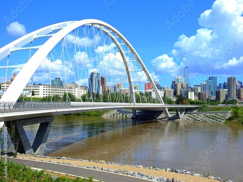 The Walterdale bridge - a suspension bridge in Edmonton, Alberta, Canada