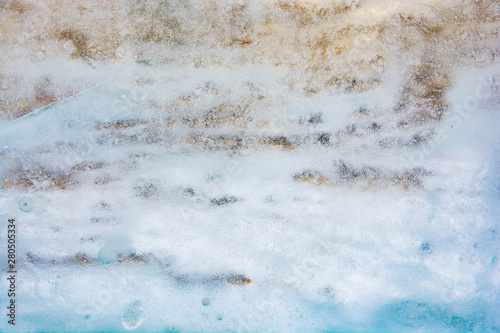 The texture of the ice. The frozen water.Winter background  © Ольга Васильева