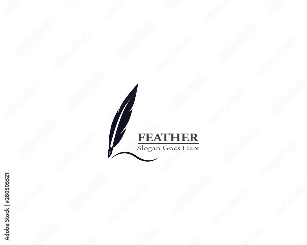 Feather pen logo template vector illustration Feather pen logo template vector illustration