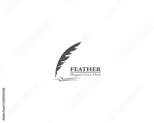 Fotografia Feather pen logo template vector illustration