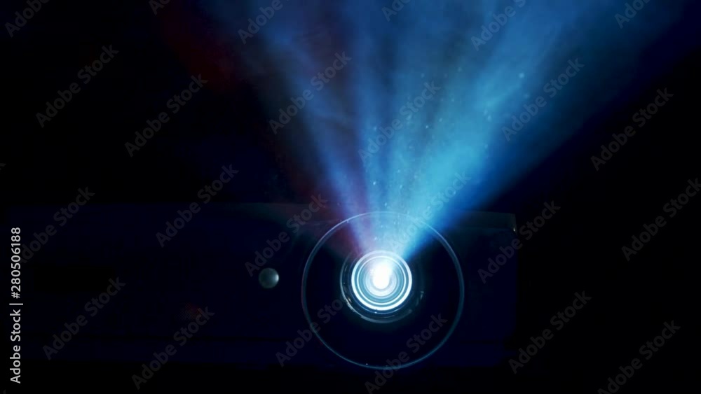 Video projector beam through smoke.