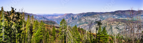 Photography Panoramic view of areas of Yosemite National Park and Mariposa County, Californi