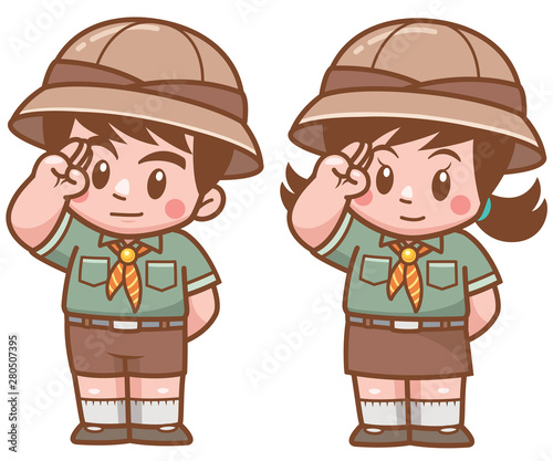 Cute Boy and Girl Scouts – Cartoon Scout Characters