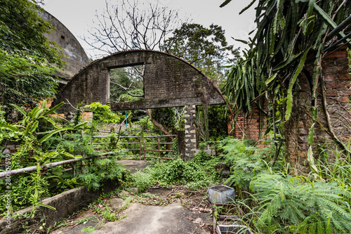 The ruins of the abandoned greenhouse of the Our Lady of Joy Abbey, Lantau Island, Hong Kong
