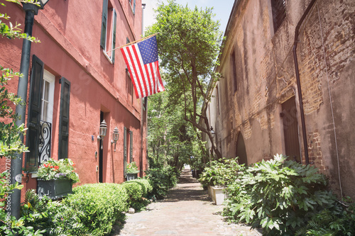 Philadelphia Alley in Charleston, South Carolina. a public pathway in the French Quarter area.