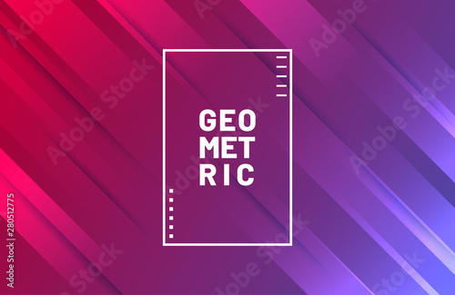 Abstract geometric background in violet and red gradient color. Modern concept background