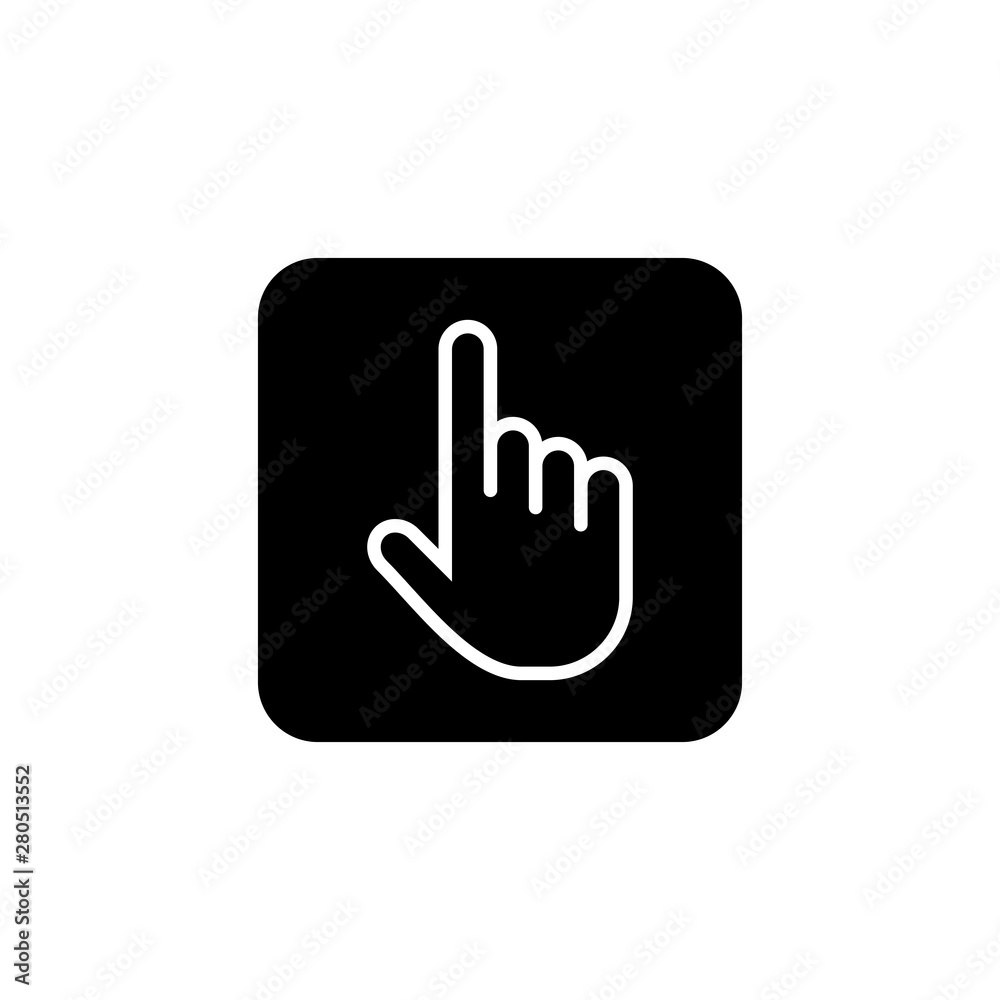 Hand cursor icon click. Hand click icon. Finger pointer isolated vector Hand cursor icon click. Hand click icon. Finger pointer isolated vector