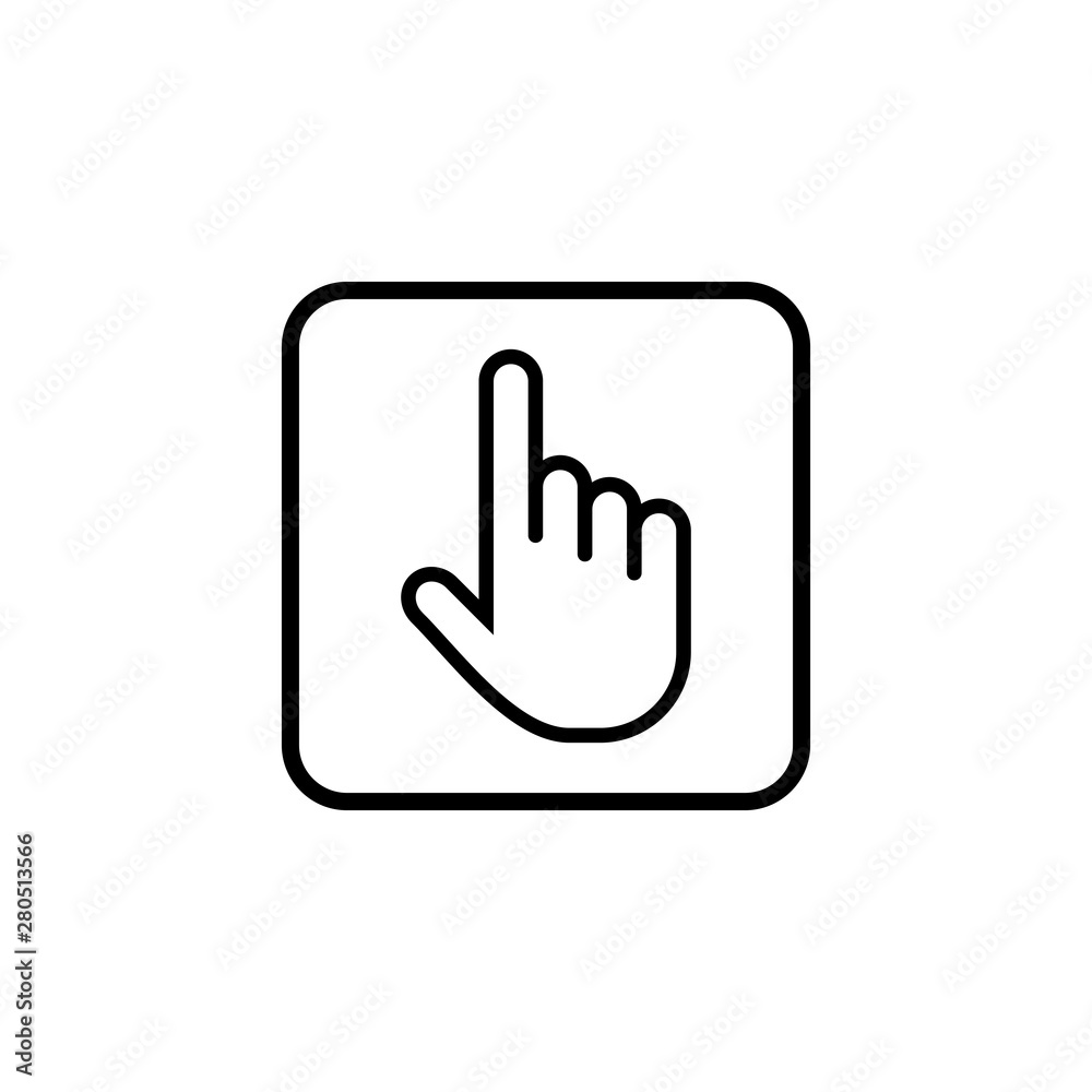 Hand cursor icon click. Hand click icon. Finger pointer isolated vector Hand cursor icon click. Hand click icon. Finger pointer isolated vector