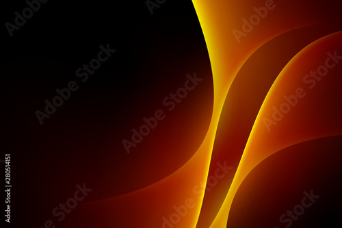 Abstract light gold gradient curve luxury concept graphic on dark background, copy space composition.