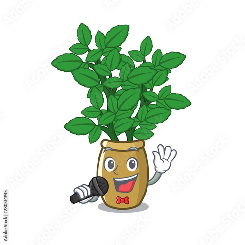 Singing lemon balm in the cartoon shape