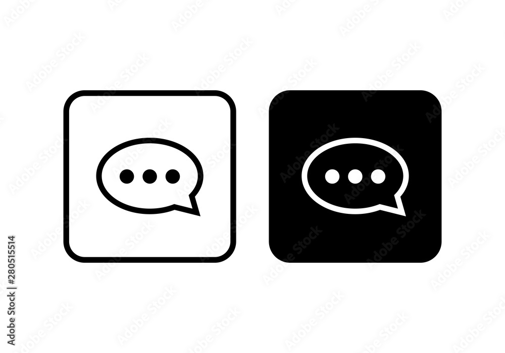 Naklejka premium Chat icon vector. Chat Icon in trendy flat style isolated on white background. Speech bubble symbol for web design