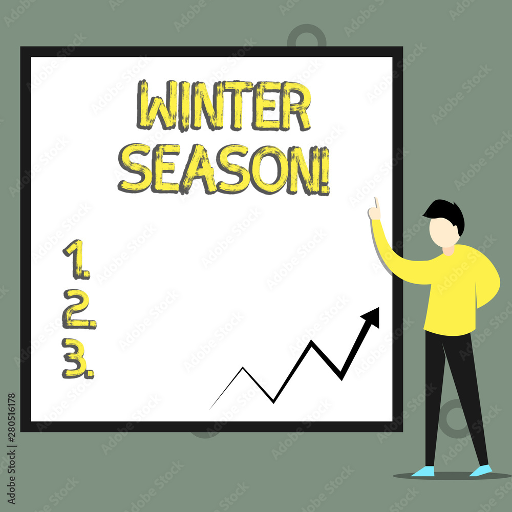 Conceptual hand writing showing Winter Season. Concept meaning the coldest season of the year in polar and temperate zones Conceptual hand writing showing Winter Season. Concept meaning the coldest season of the year in polar and temperate zones