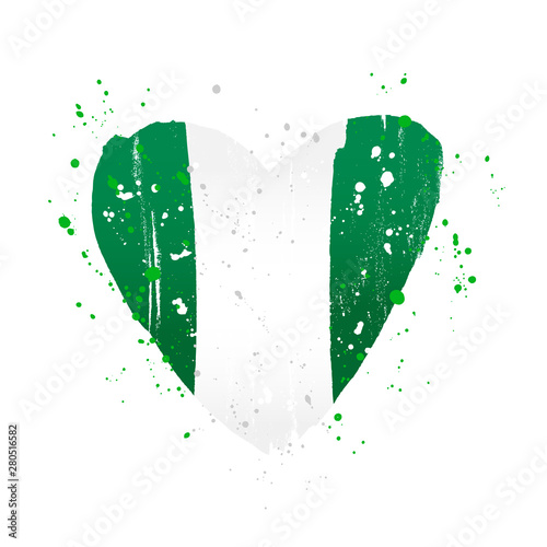 Nigerian flag in the form of a big heart.