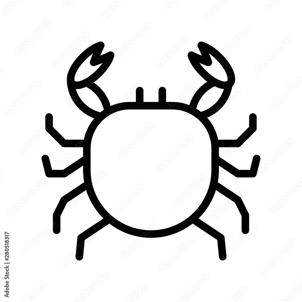 seafood crab healthy food in editable outline icon. seafood crab healthy food in editable outline icon.
