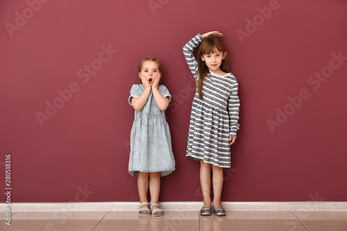 Little girls measuring heig...