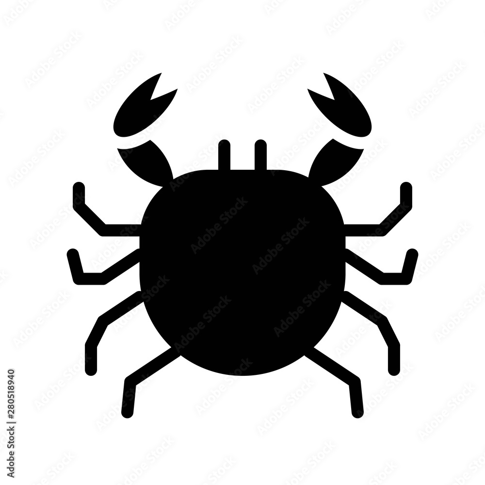 Seafood crab healthy food in solid design icon Seafood crab healthy food in solid design icon