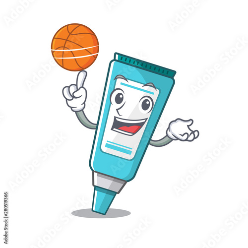 With basketball ointment placed in the cartoon sink