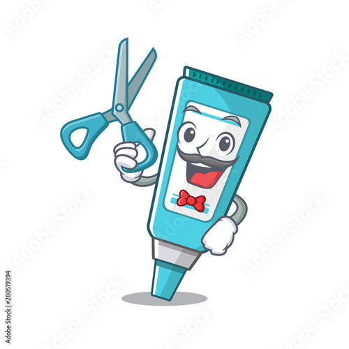 Barber ointment placed in the cartoon sink