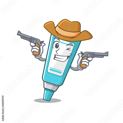 Cowboy ointment placed in the cartoon sink