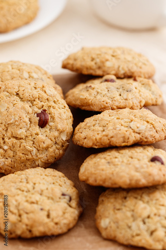 Oatmeal cookies with brown nuts