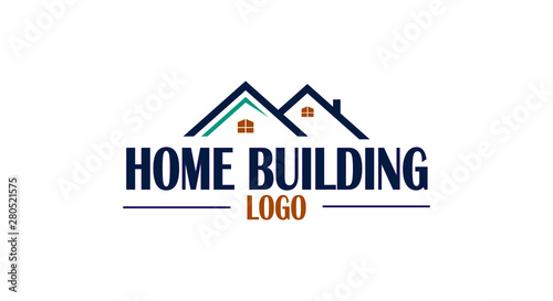 Home building logo design on white background.